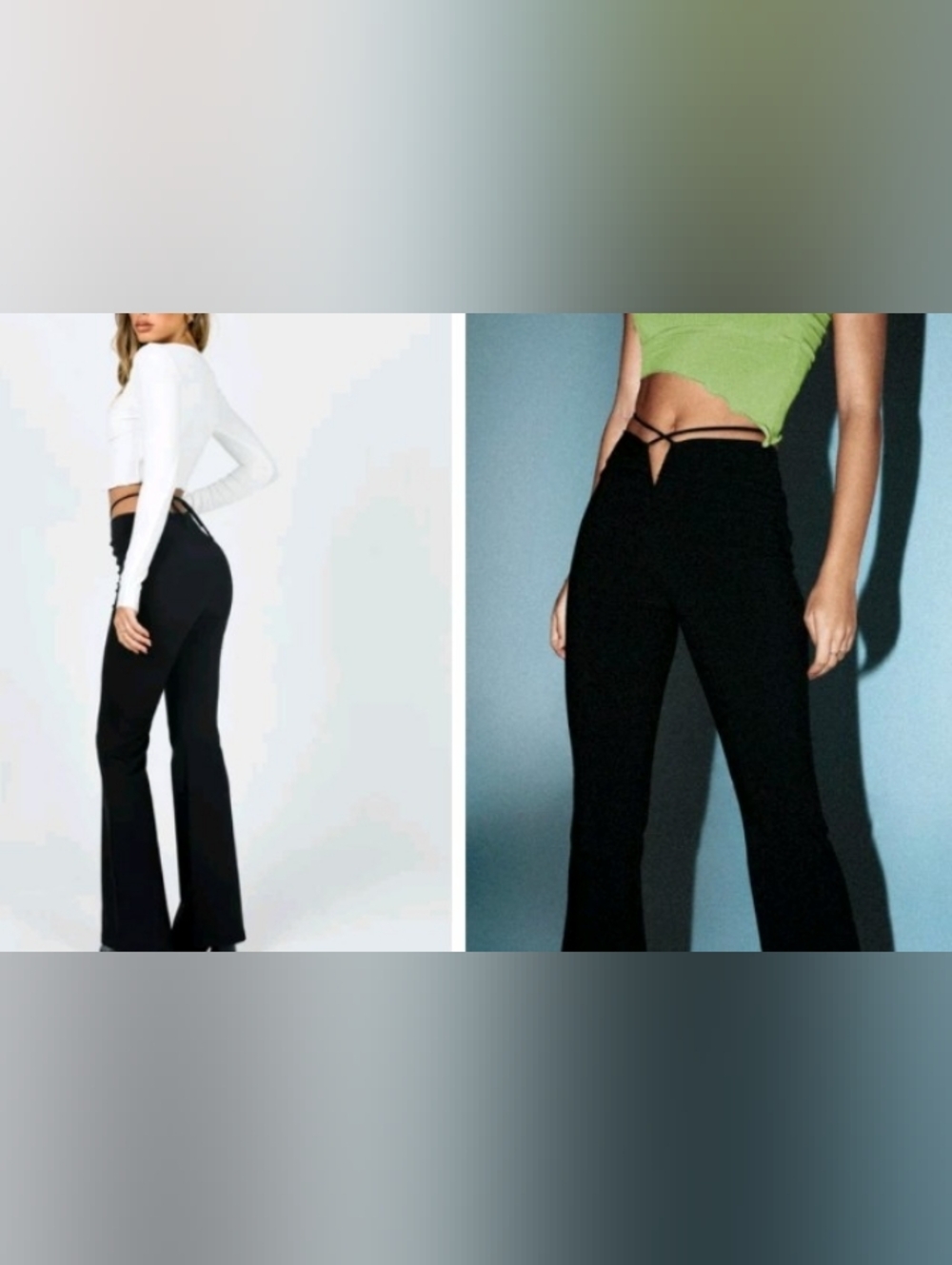 NWOT Cutout High-Waist Black Flared Women's Pants - Picture 2 of 16